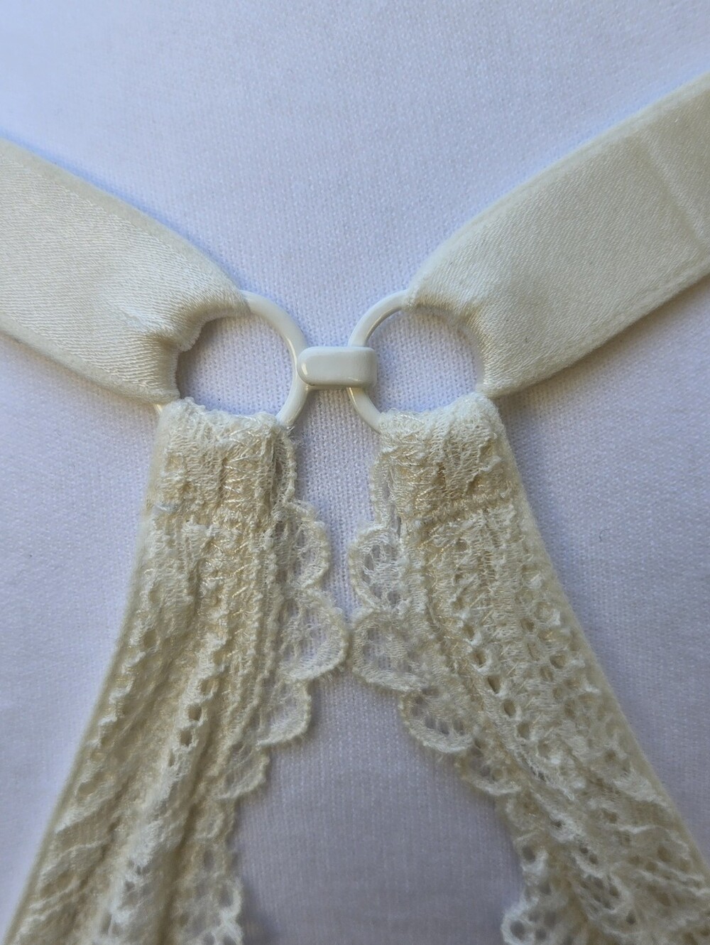 Soma Enbliss Luxe J Hook Lace-Back Comfort Wireless Bra in White - Picture 7 of 9